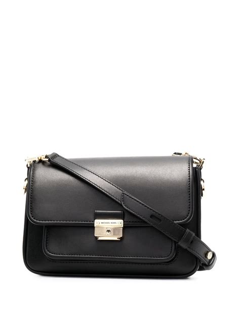 michael michael kors bradshaw medium leather messenger bag|Michael Kors black Messenger bag.